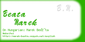 beata marek business card